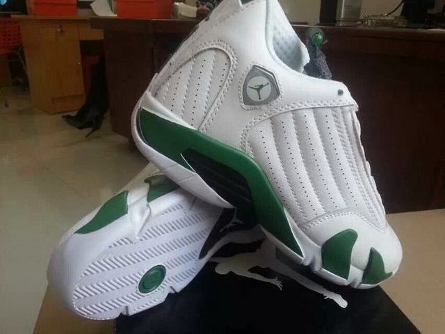 Women Jordan Shoes 14 XIV Grade AAA White Green